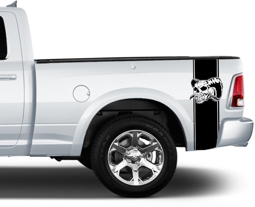 skull bed decal kit foe dodge ram 1500 2008 to 2018 models