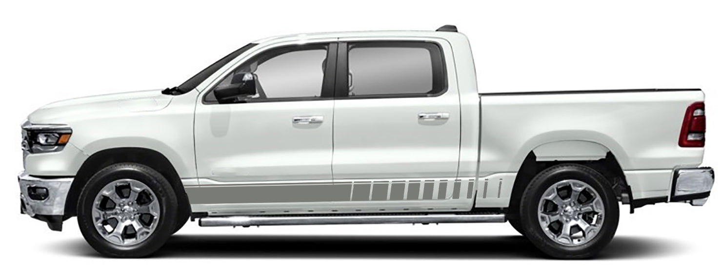 Dodge Ram Rocker Stripes Decals (Pair) : Vinyl Graphics Kit Fits (2019-2023)