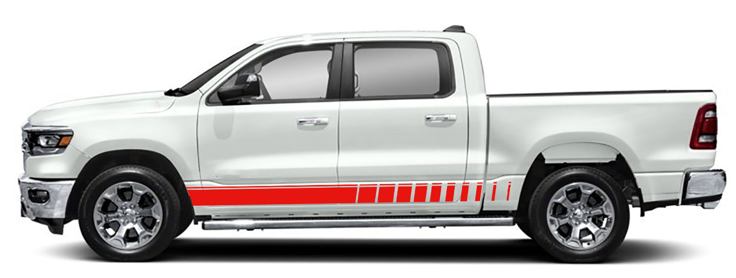 Dodge Ram Rocker Stripes Decals (Pair) : Vinyl Graphics Kit Fits (2019-2023)