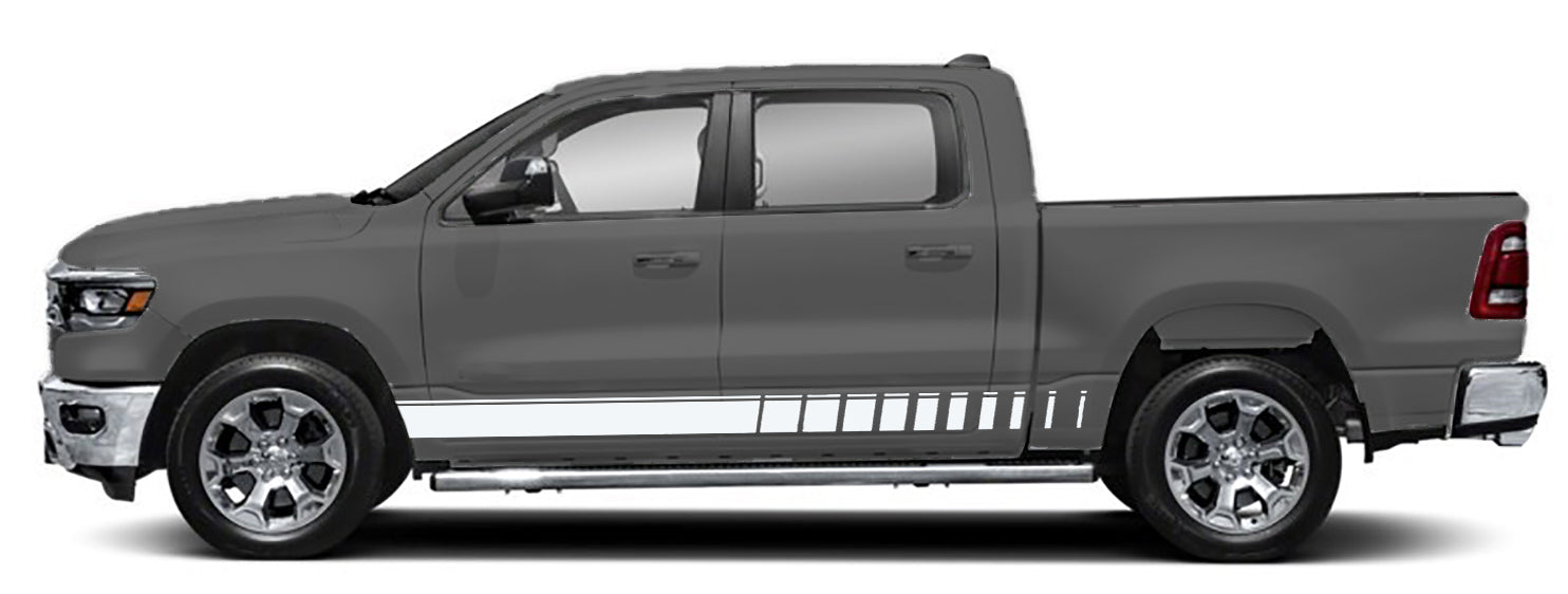 Dodge Ram Rocker Stripes Decals (Pair) : Vinyl Graphics Kit Fits (2019-2023)