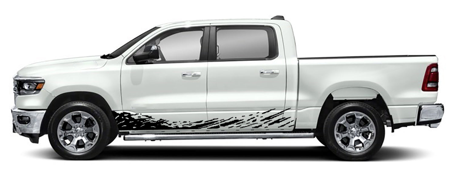 mud splash side stripes for dodge ram 1500 2019 to 2023 models