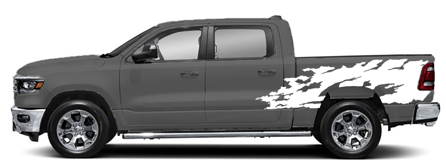 rage side bed graphics for dodge ram 2018 to 2023 models white