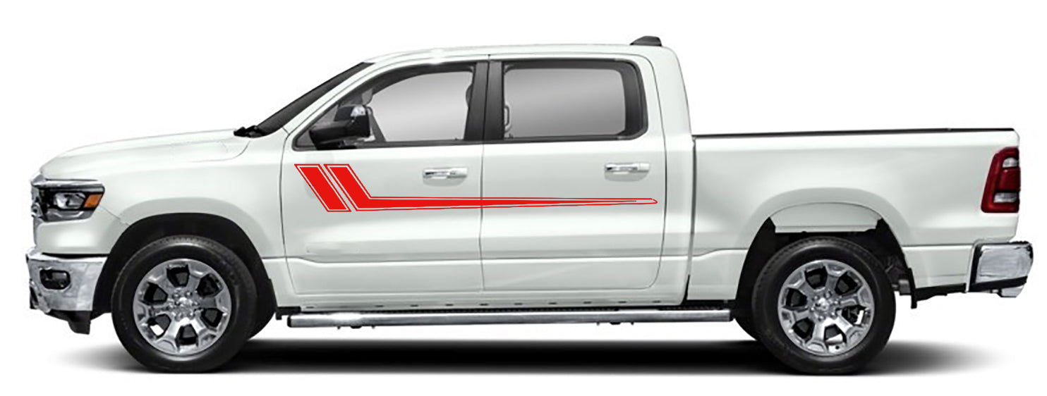 Dodge Ram Upper door Stripes Decals (Pair) : Vinyl Graphics Kit Fits (2019-2023)