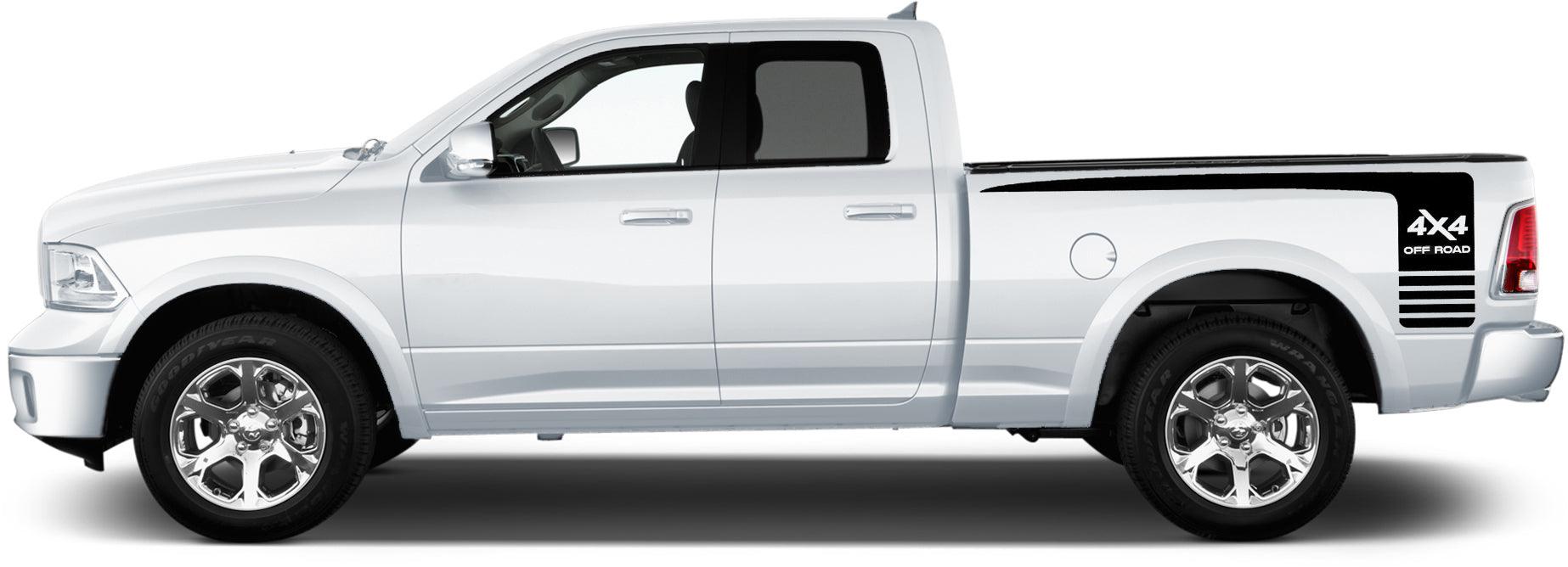 hockey 4x4 offroad bed decal kit fits dodge ram 2009 to 2023 models