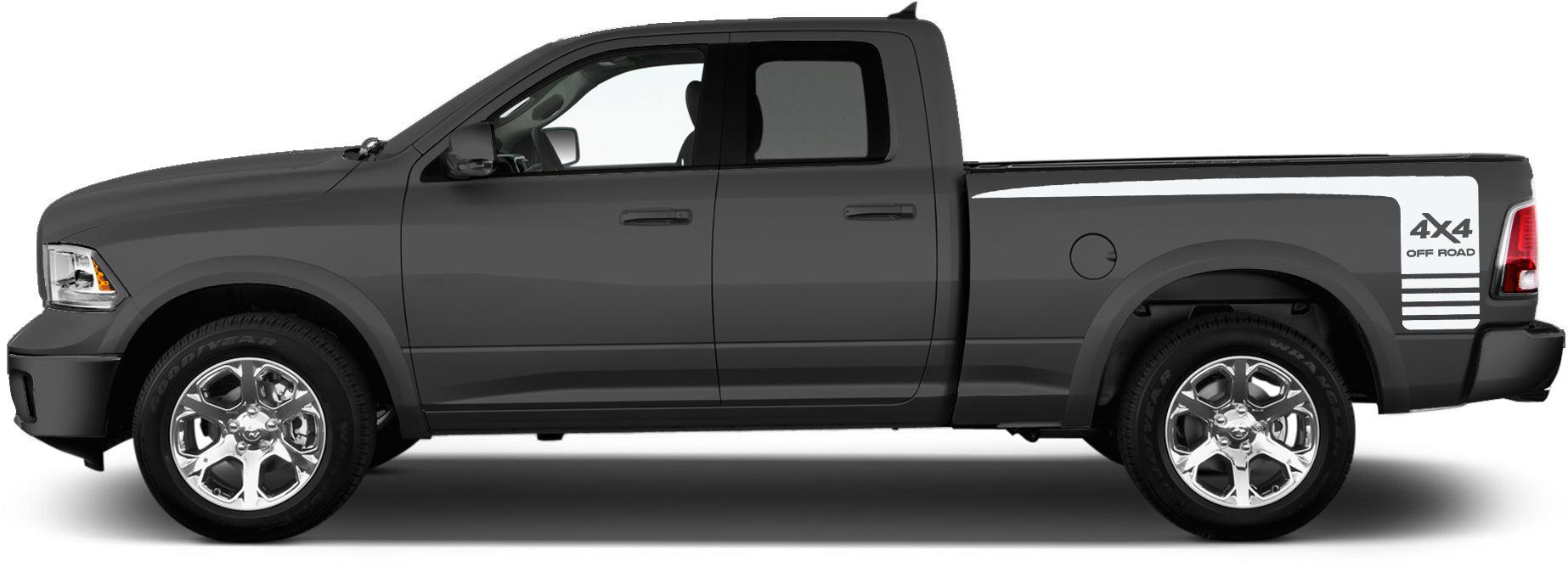 Dodge Ram 1500/2500/3500 (2009-2018) Custom Vinyl Decals, Graphics and Stickers - Hockey 4x4 bed decal (Pair) - Jkprostickers