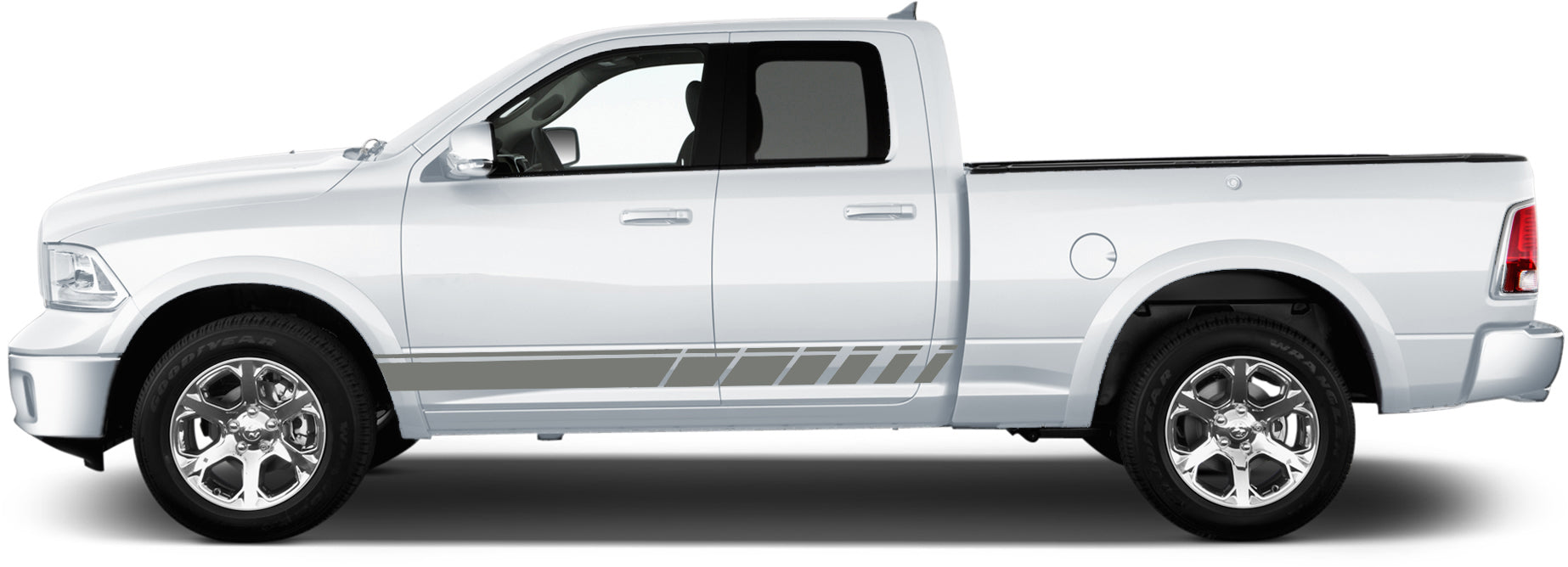 Dodge Ram Side Stripes Decals (Pair) : Vinyl Graphics Kit Fits (2009-2018)