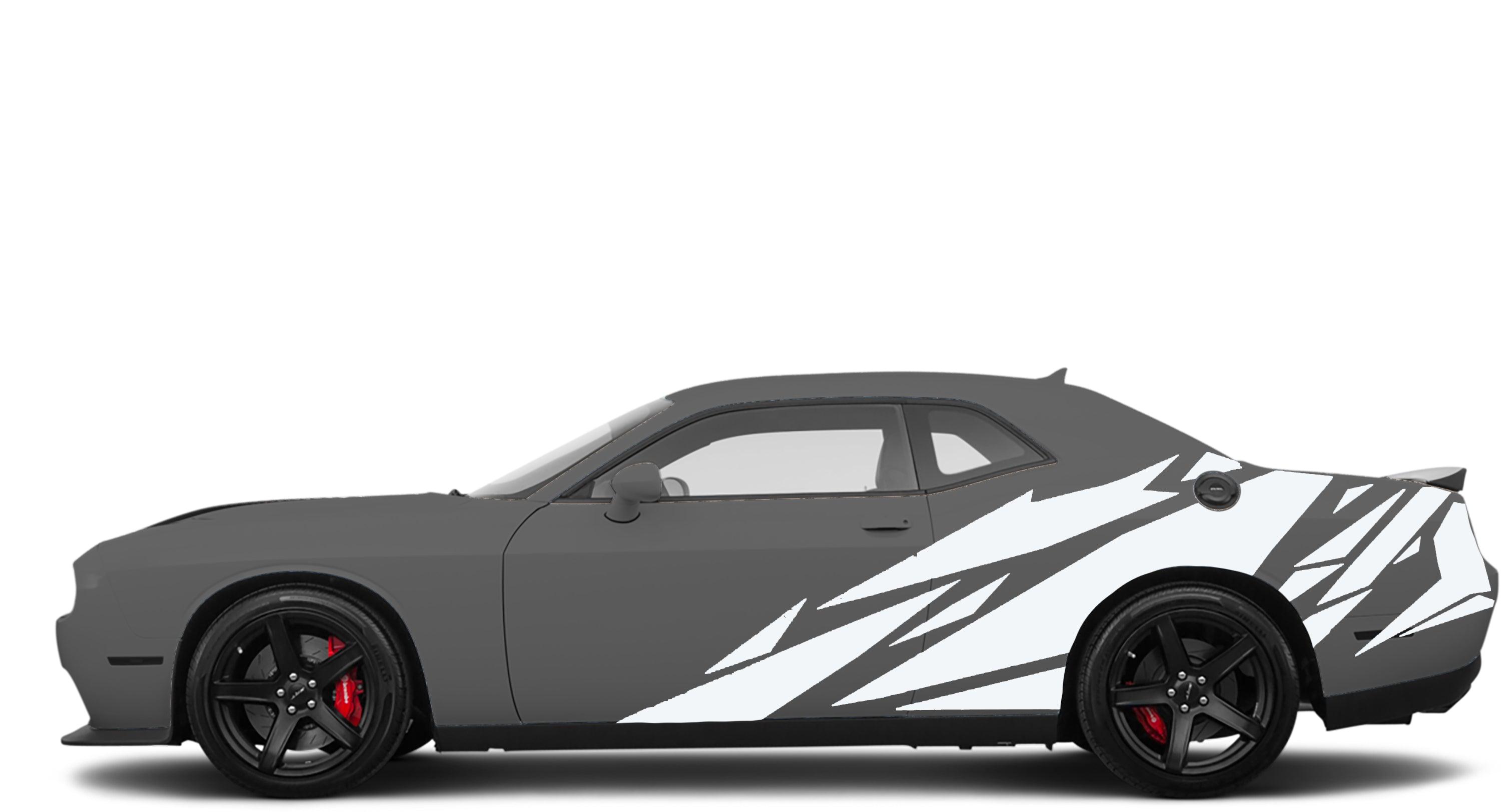 Dodge Challenger, R/T, SRT (2008-2023) Custom Vinyl Decal Graphics - Geometric side Graphics (Pair) - Jkprostickers