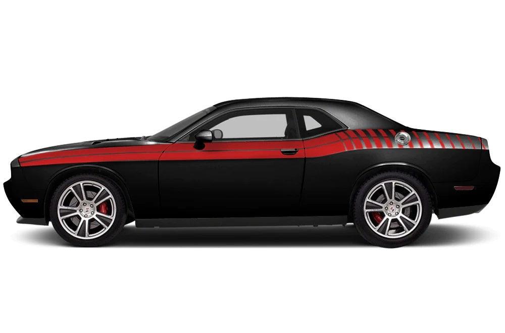 Dodge Challenger (2008-2022) Custom Decals, Graphics and Stickers - Gradient Side Stripes - Jkprostickers