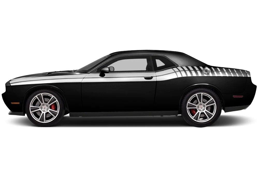 Dodge Challenger (2008-2022) Custom Decals, Graphics and Stickers - Gradient Side Stripes - Jkprostickers