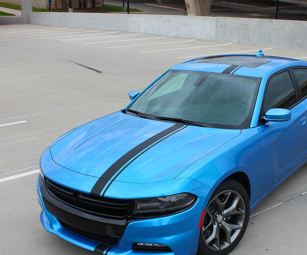 Dodge Charger (2015 to 2023) | Custom Decal, Graphics and Stickers - Offset Racing Stripes - Jkprostickers