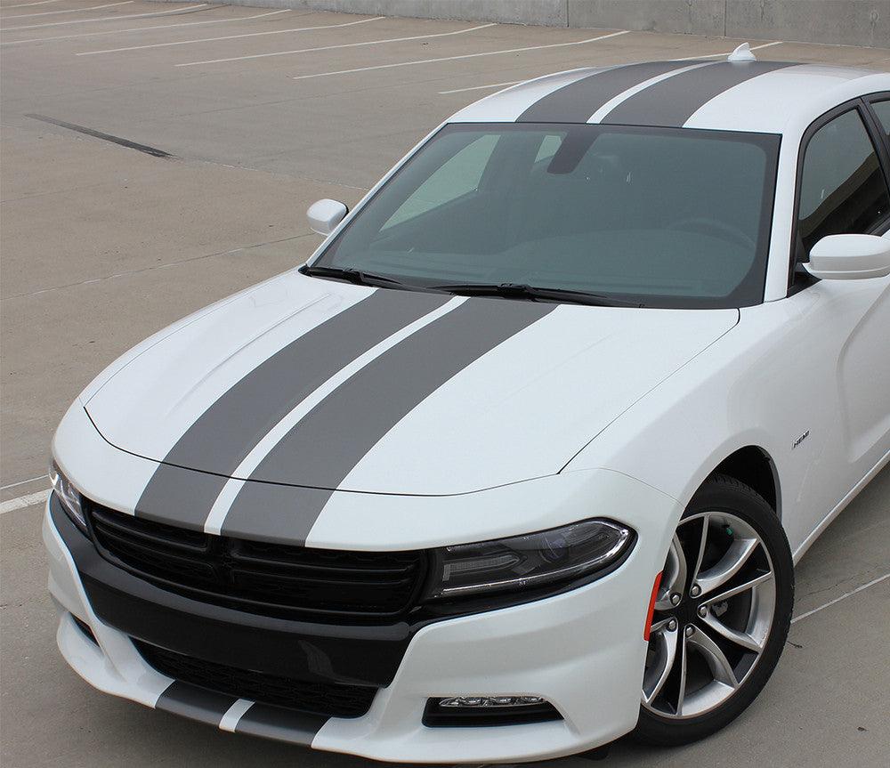 Dodge Charger (2015 to 2023) | Custom Decals, Graphics and Stickers - Twin Full Body Stripes - Jkprostickers