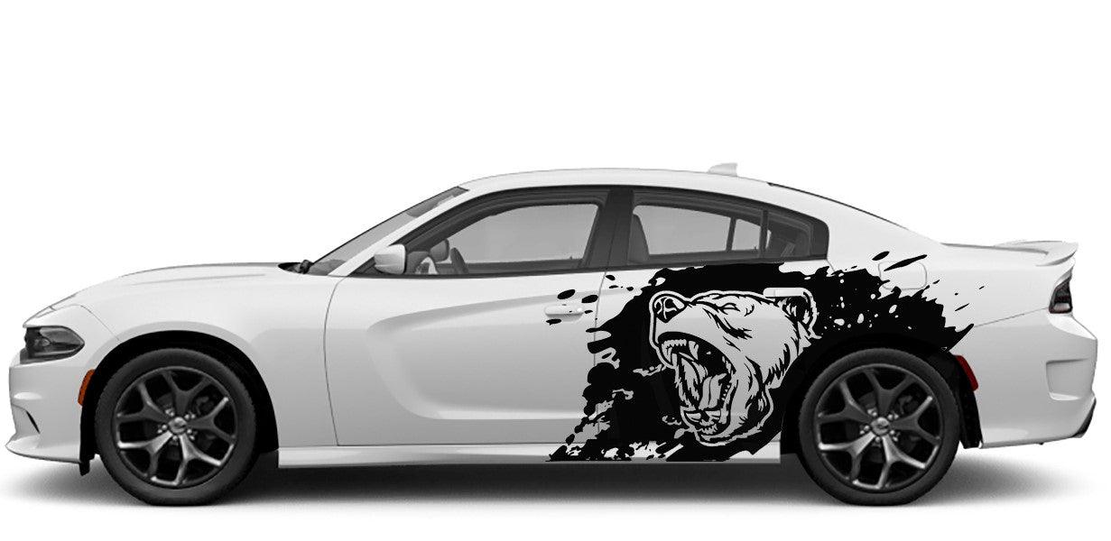 Dodge Charger Roaring Bear Side Decals (Pair) : Vinyl Graphics Kit Fits (2015-2023)