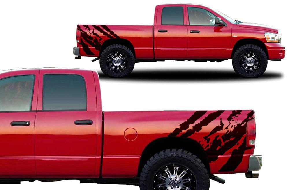 Dodge Ram Ripped Bed Decals (Pair) : Vinyl Graphics Kit Fits (2002-2008)