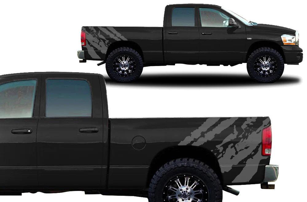 Dodge Ram Ripped Bed Decals (Pair) : Vinyl Graphics Kit Fits (2002-2008)