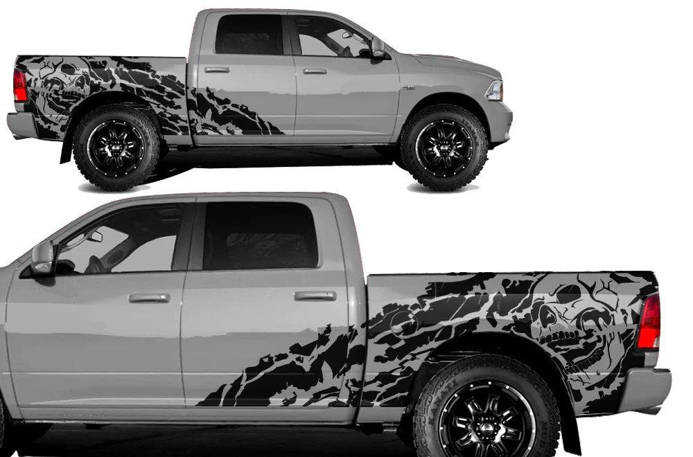 Dodge Ram Nightmare Side Decals (Pair) : Vinyl Graphics Kit Fits (2009-2018)