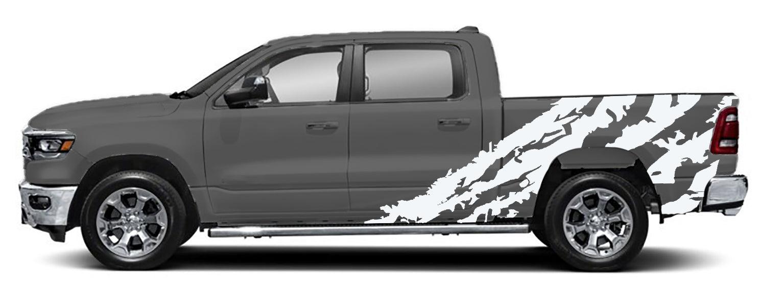 Dodge Ram 1500/2500 (2019-2023) Custom Vinyl Decals, Graphics and Stickers - Side Shred Kit (Pair) - Jkprostickers