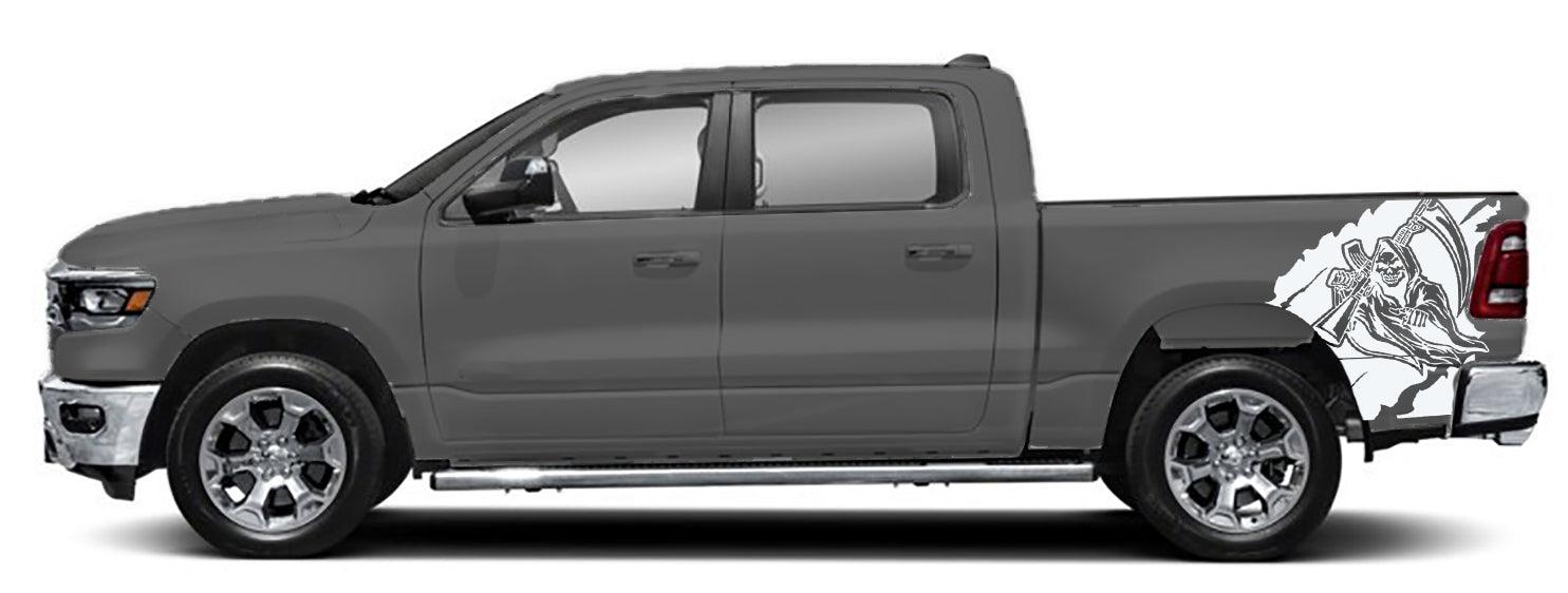 Dodge Ram 1500/2500 (2019-2023) Custom Vinyl Decals, Graphics and Stickers - Reaper Bed Kit (Pair) - Jkprostickers