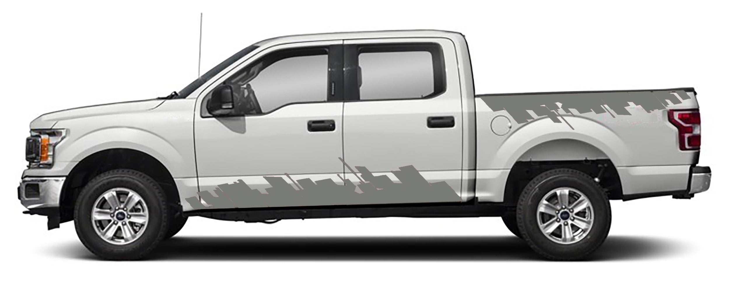 Ford F-150 City Skyline Side Decals (Pair) : Vinyl Graphics Kit Fits (2015-2020)