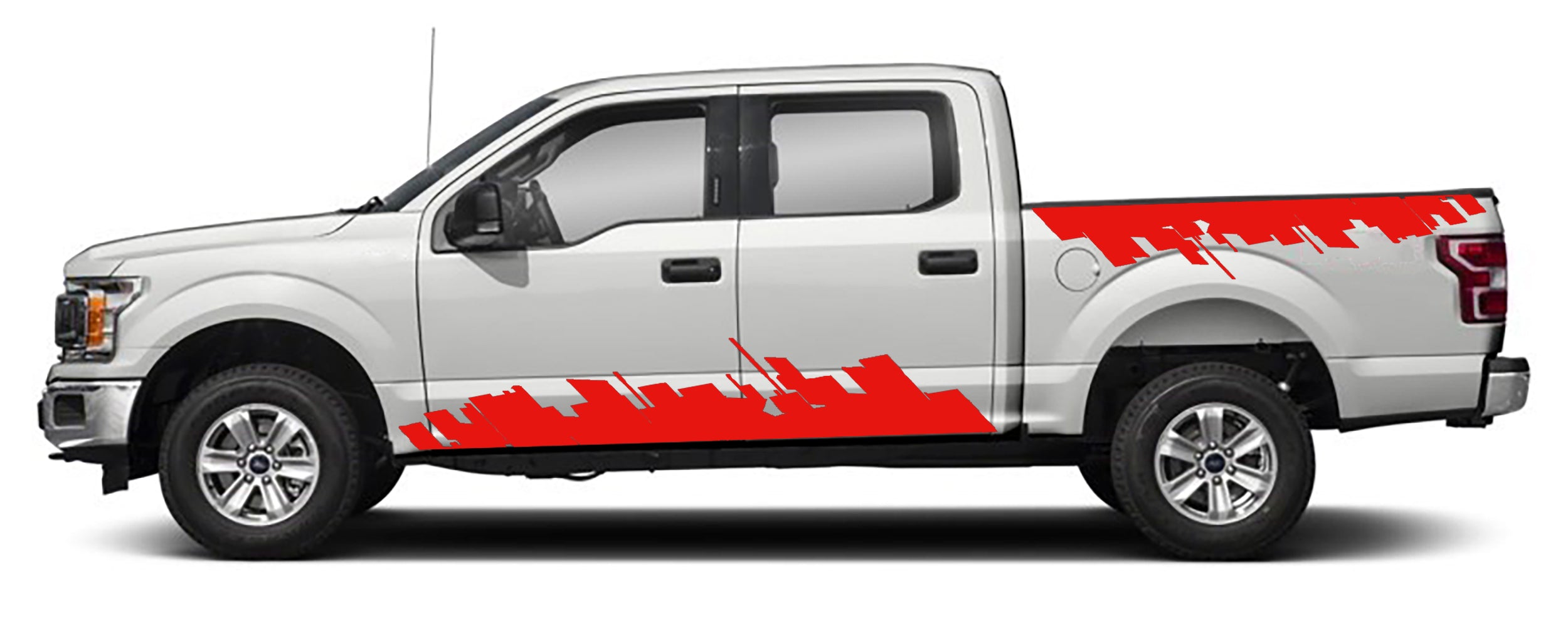 Ford F-150 City Skyline Side Decals (Pair) : Vinyl Graphics Kit Fits (2015-2020)