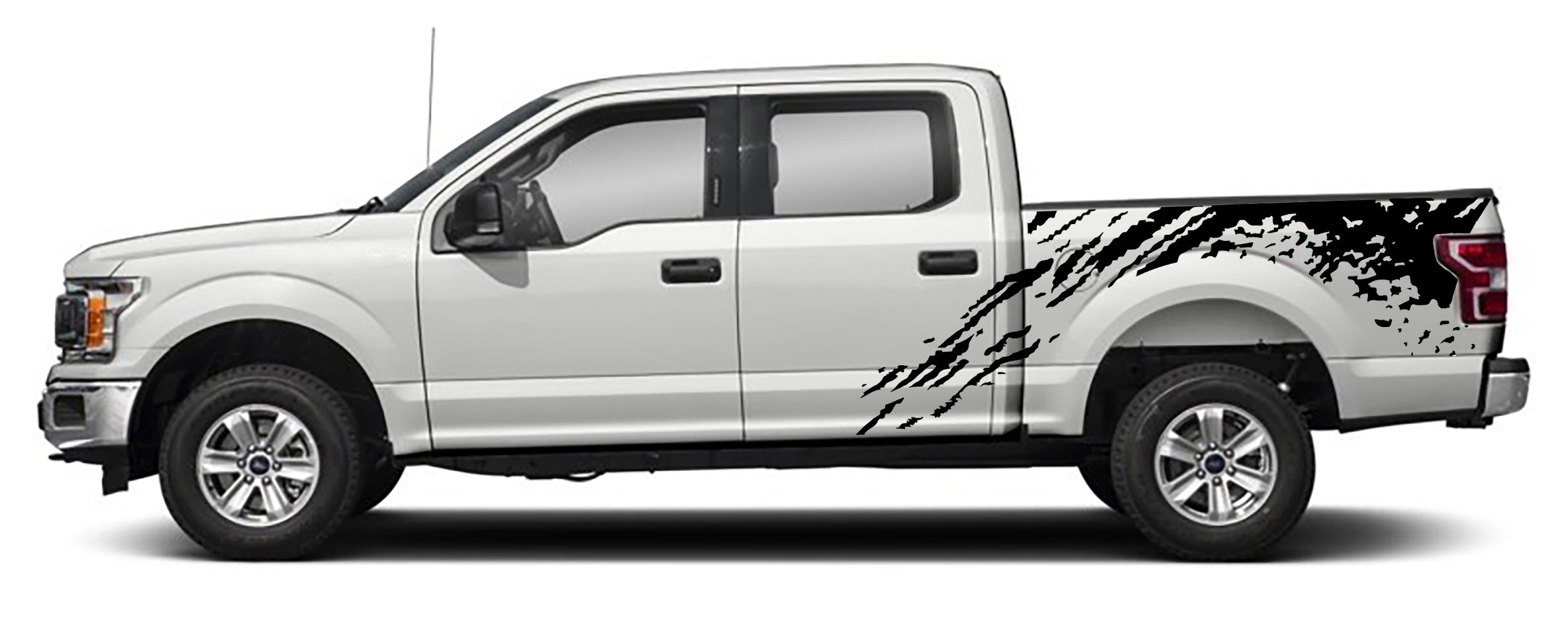 Ford F-150 Mud Splash Bed Decals (Pair) : Vinyl Graphics Kit Fits (2015-2020)