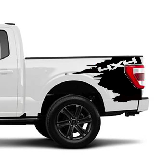 Ford F-150 4x4 Bed Decals (Pair) : Vinyl Graphics Kit Fits (2021-2023)