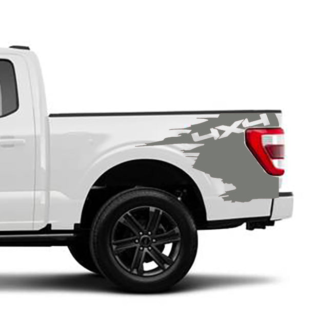 Ford F-150 4x4 Bed Decals (Pair) : Vinyl Graphics Kit Fits (2021-2023)