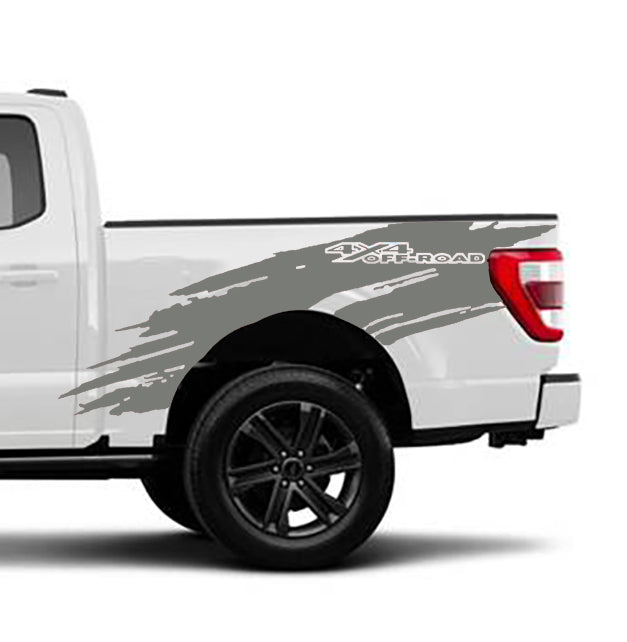 Ford F-150 Torn 4x4 Off-Road Bed Decals (Pair) : Vinyl Graphics Kit Fits (2021-2023)