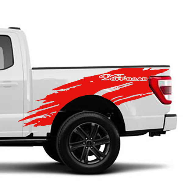 Ford F-150 Torn 4x4 Off-Road Bed Decals (Pair) : Vinyl Graphics Kit Fits (2021-2023)