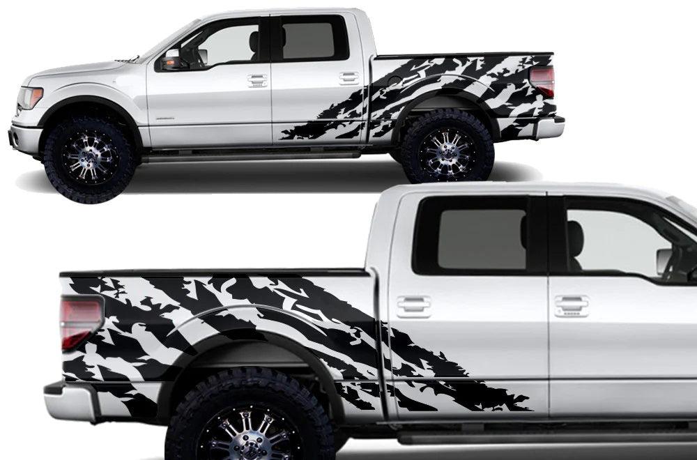 Ford F-150 Shredded Side Decals (Pair) : Vinyl Graphics Kit Fits (2004-2008)