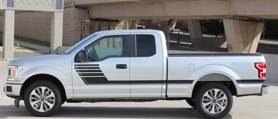 Ford F-150 (2015-2020) | Custom Decals, Graphics and Stickers - Hocky Side Stripes - Jkprostickers