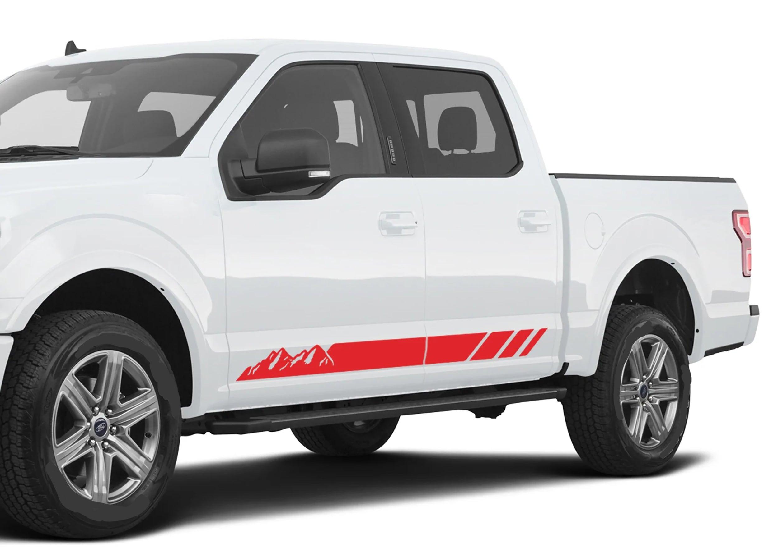 Ford F-150 (2015-2020) Custom Decals, Graphics and Stickers - Mountain Rocker Stripe Kit - Jkprostickers