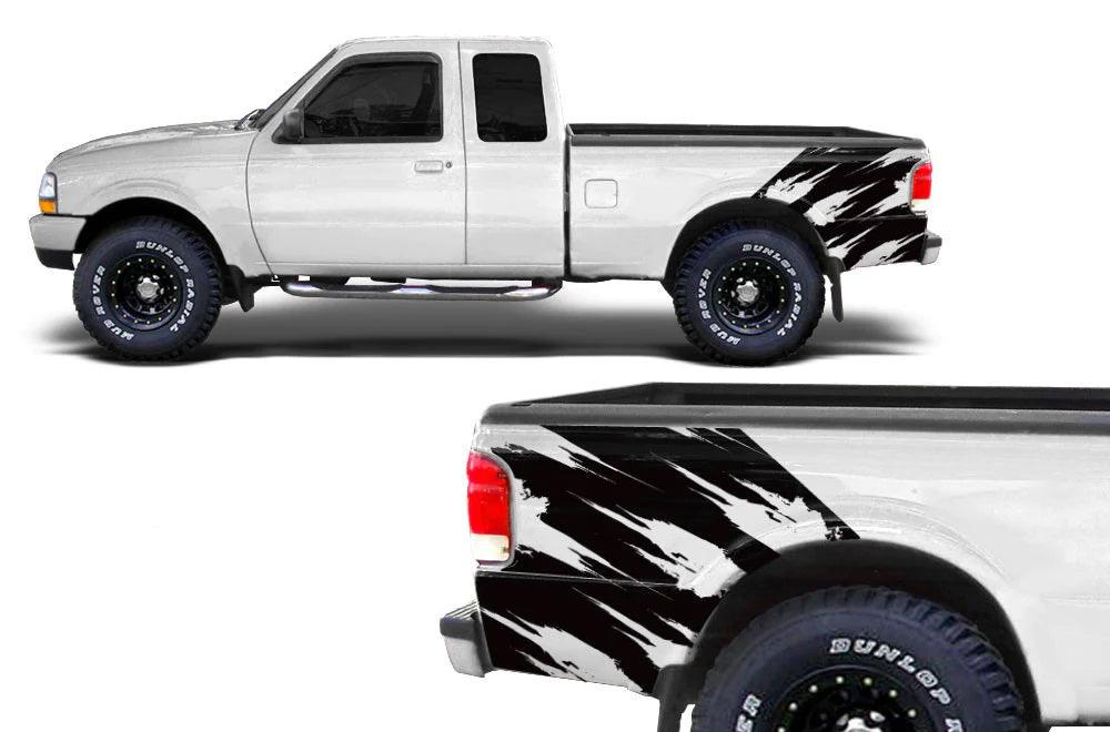 Ford Ranger Torn Bed Decals (Pair) : Vinyl Graphics Kit Fits (1998-2000)