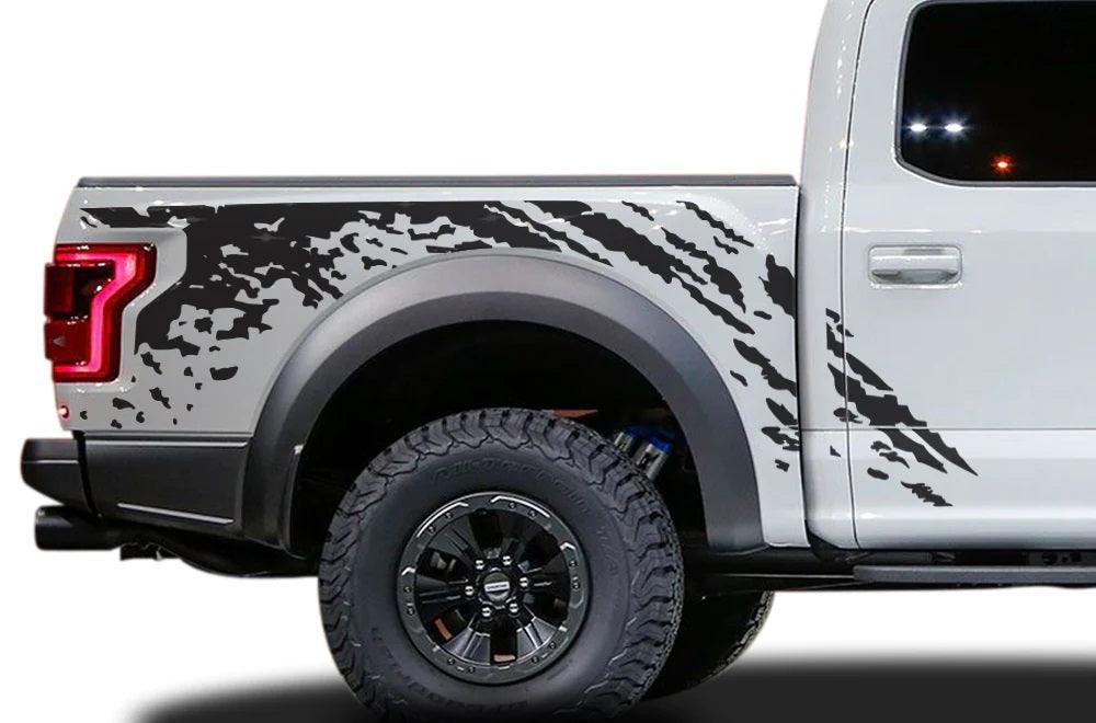 Pickup Door Side Splash Grunge Stickers For Ford F150 Raptor Truck