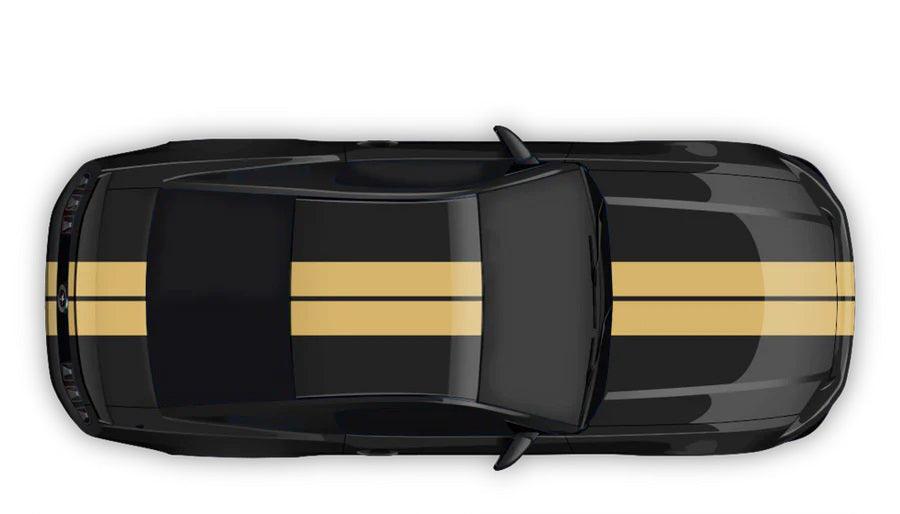 Ford Mustang (2005 to 2022) Custom Decals, Graphics and Stickers - Dual Full Body Racing Stripes - Jkprostickers