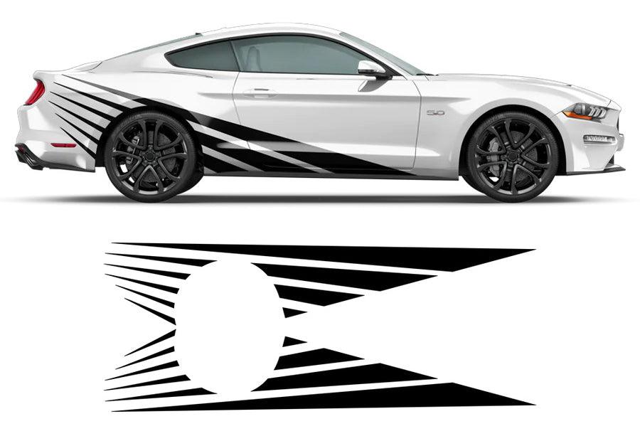 Ford Mustang Rising Sun Side Decals (Pair) : Vinyl Graphics Kit Fits (2005-2023)