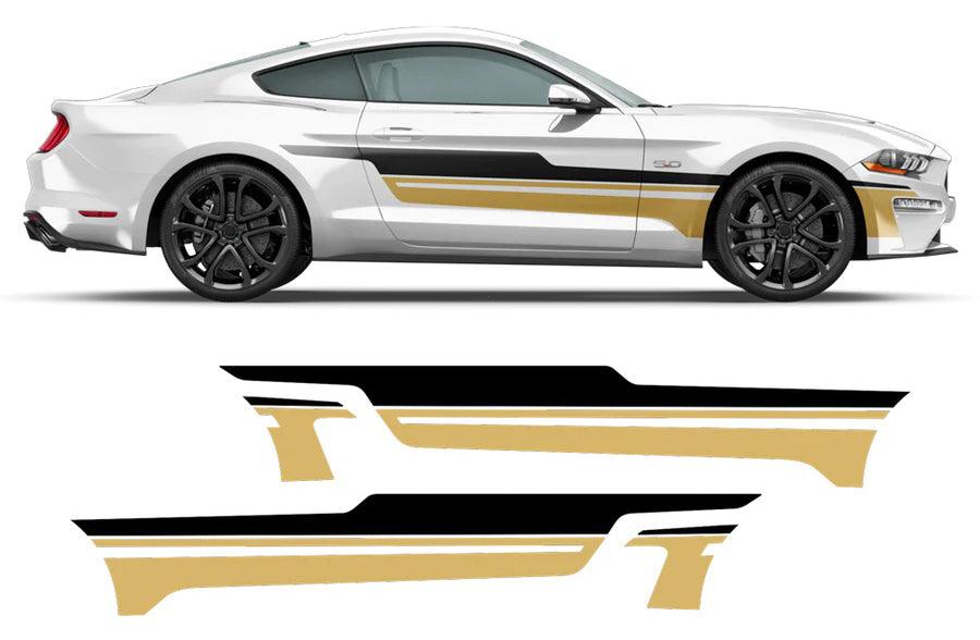 Ford Mustang Two Accent Side Stripes Decals (Pair) : Vinyl Graphics Kit Fits (2015-2023)