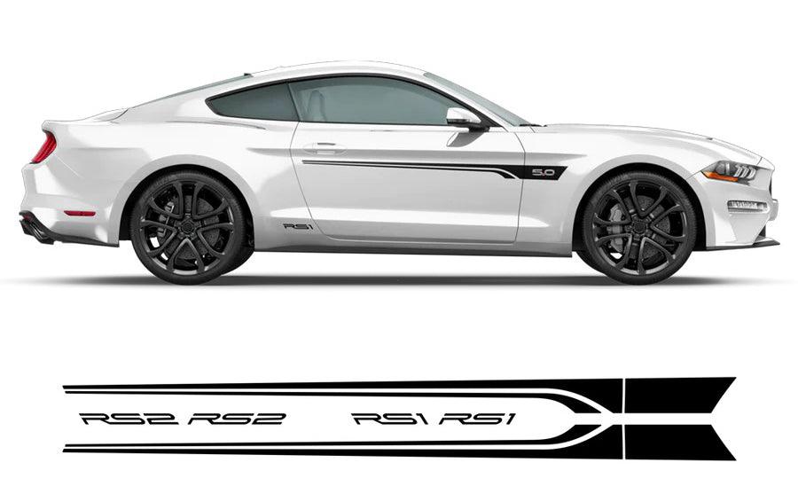 Ford Mustang Roush Side Door Stripes Decals (Pair) : Vinyl Graphics Kit Fits (2005-2023)