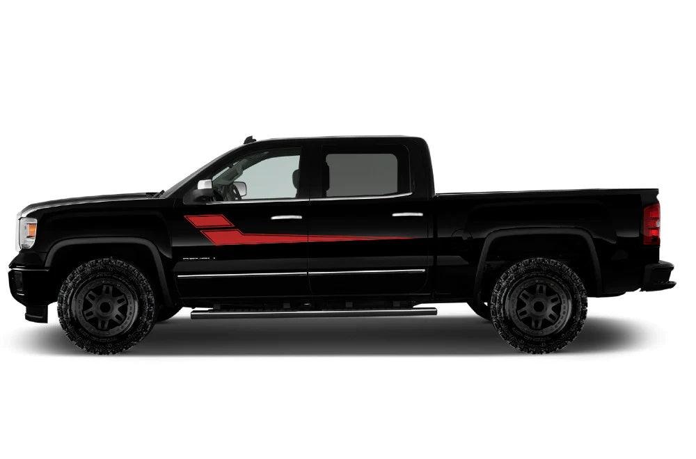 GMC Sierra 2014-2017 Custom Vinyl Decal, Graphics and Stickers - Side Stripes Kit - Jkprostickers