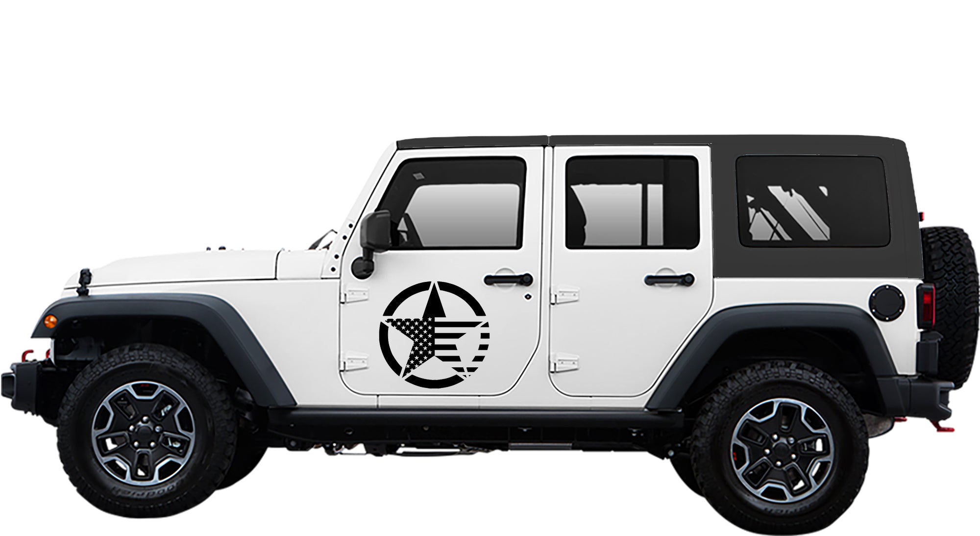 army star decals for jeep wrangler 2007 to 2018 models