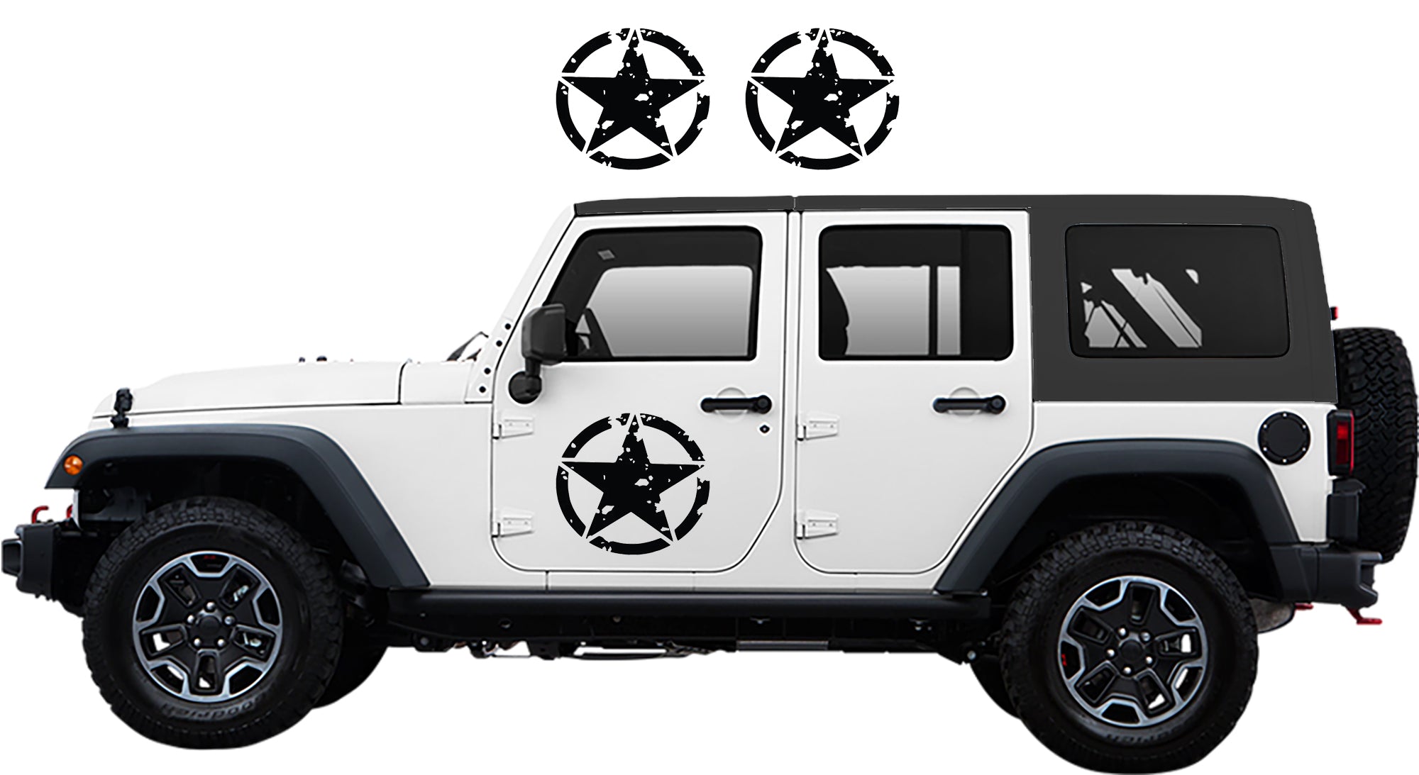army door stars for jeep wrangler 2007 to 2023 models
