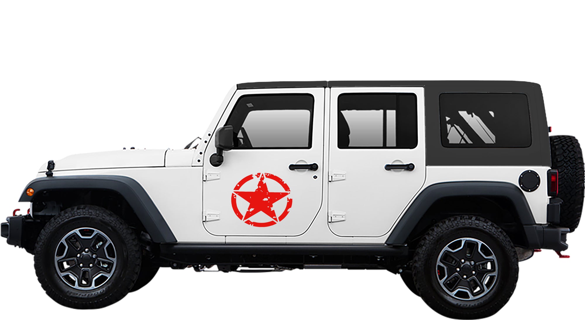 Jeep Wrangler JK Army Star Side Decals (Pair) : Vinyl Graphics Kit fits (2007-2018)