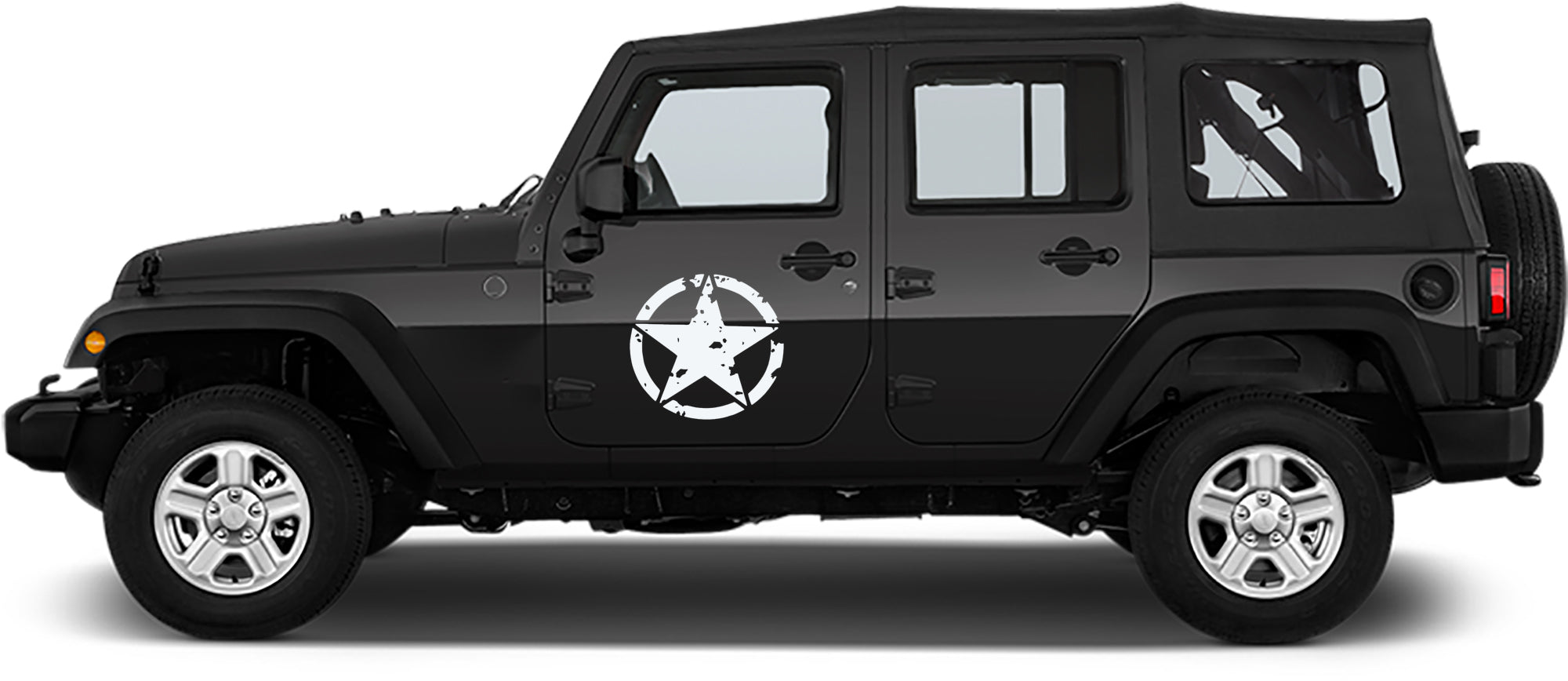 Jeep Wrangler JK Army Star Side Decals (Pair) : Vinyl Graphics Kit fits (2007-2018)