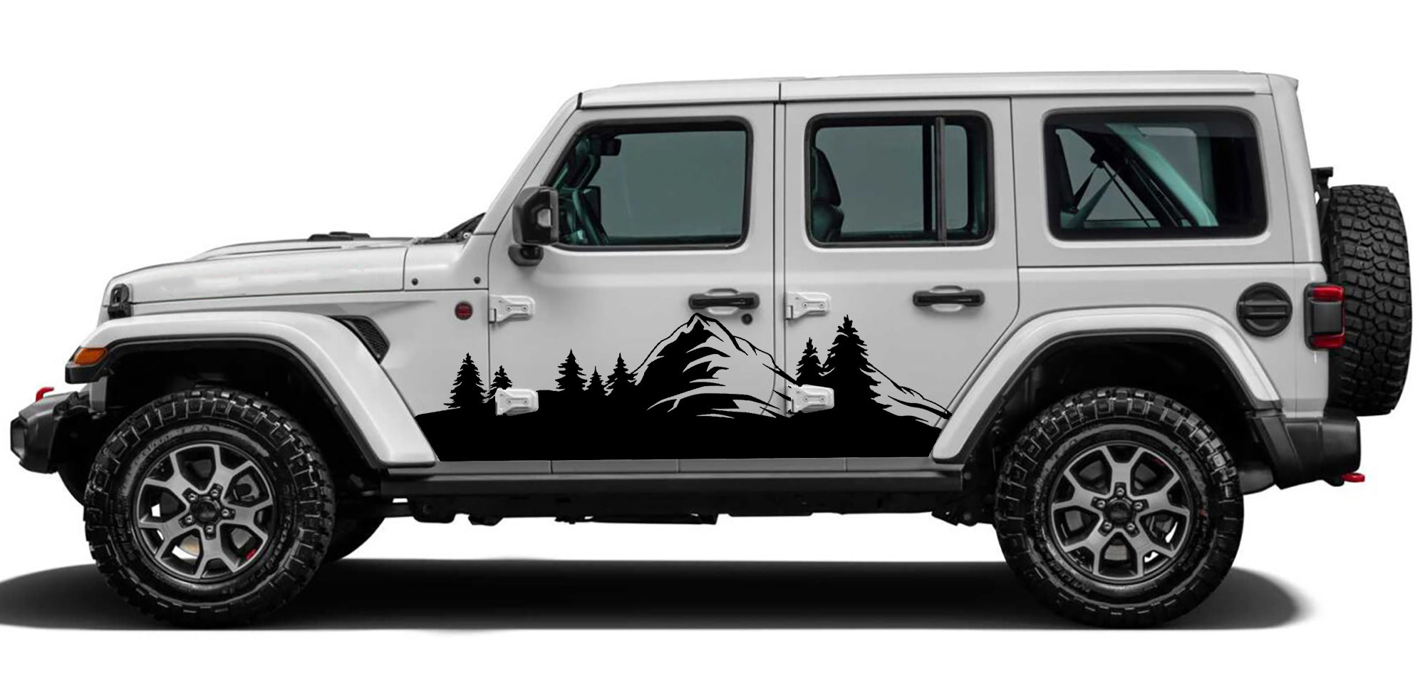 Forest Adventure Mountain side graphics black for jeep wrangler jl