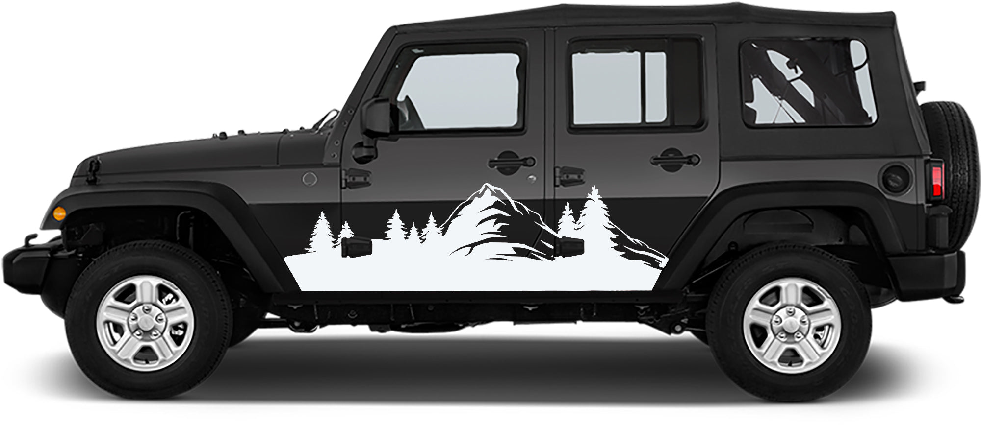 Jeep Wrangler JK Forest Adventure Side Decals (Pair) : Vinyl Graphics Kit fits (2007-2018)