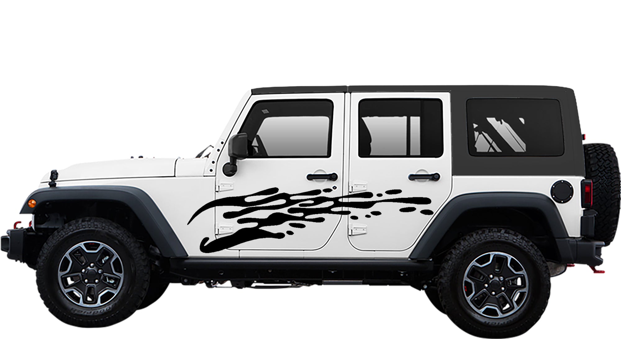 Black side drip decals for jeep wrangler jk 2007 to 2018 models