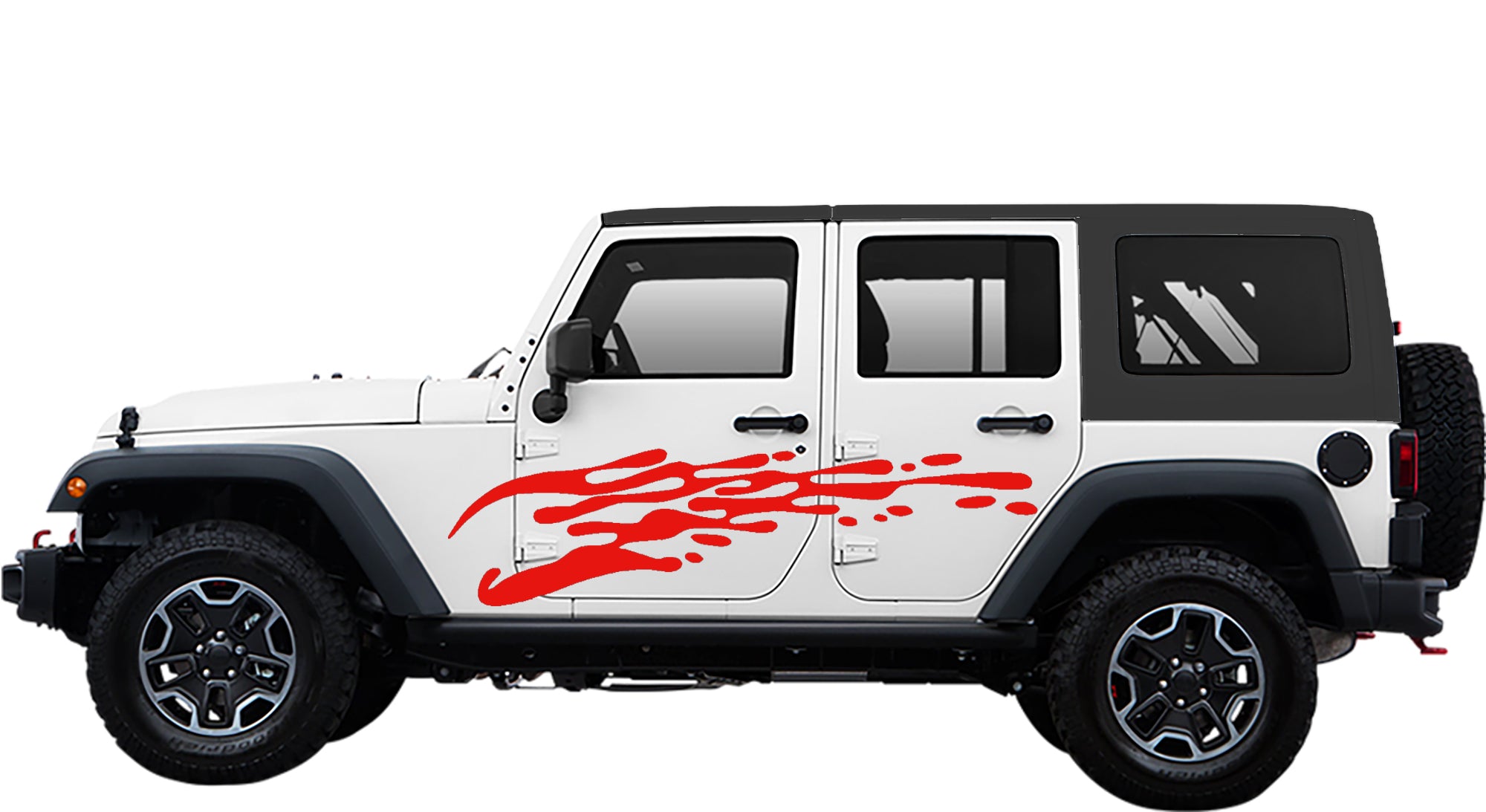 Red Side Drip Decal Graphics kit for jeep wrangler jk