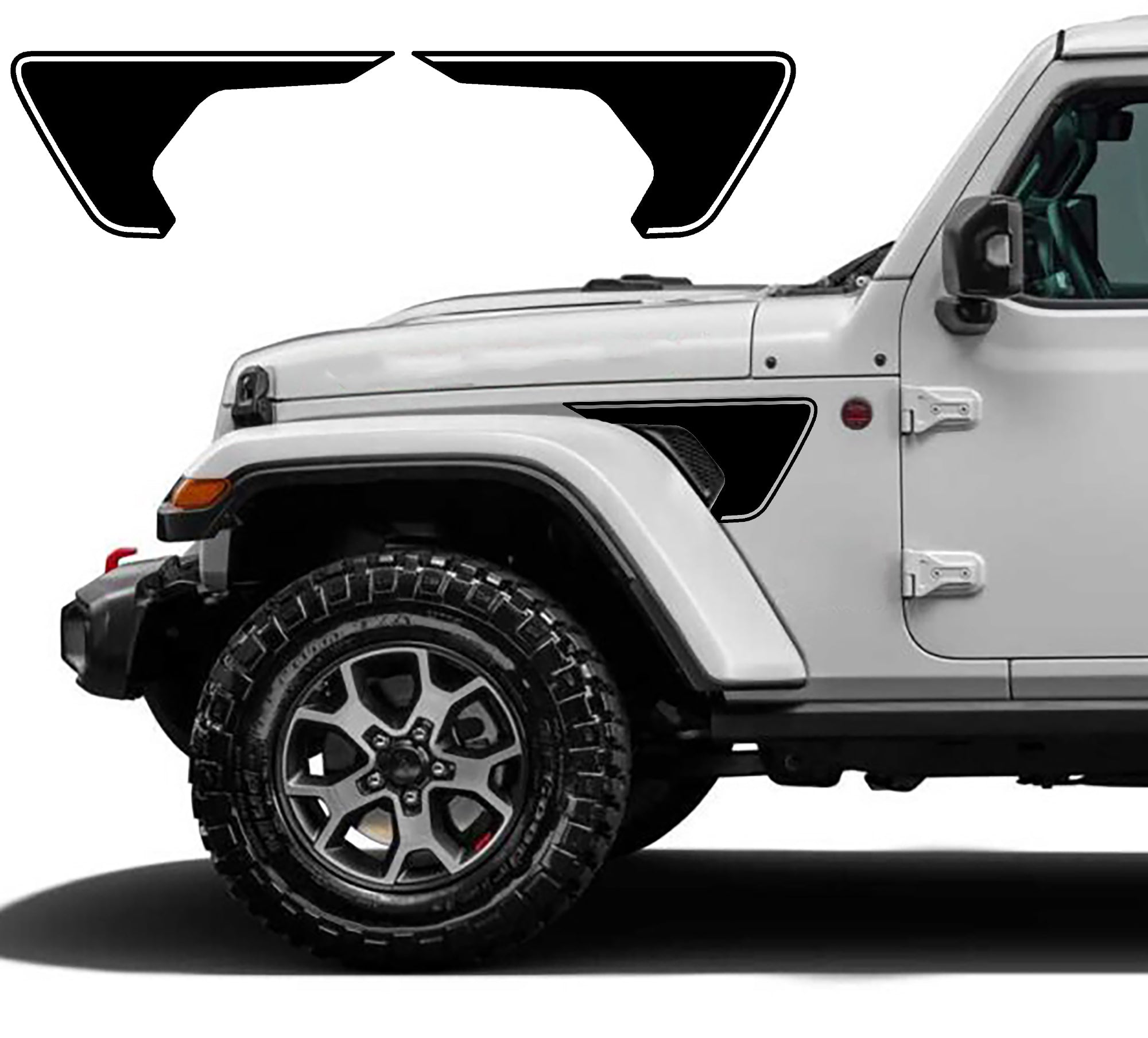 fender blackout decal kit for jeep wrangler 2018 to 2023 models