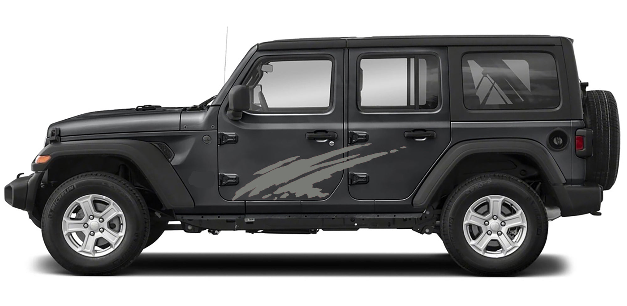 Mud Splash Side Door decal gray for jeep wrangler jl