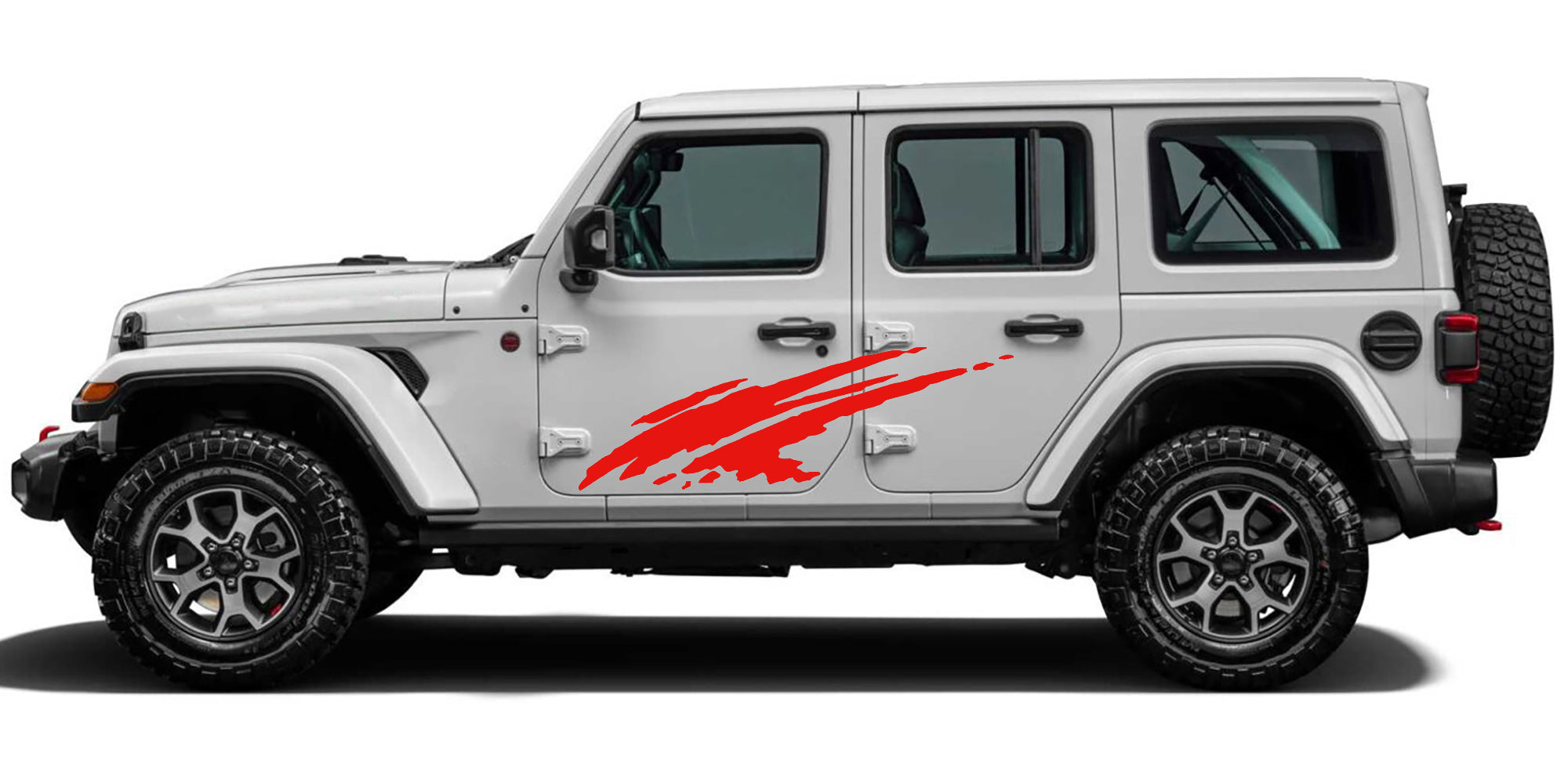 Mud Splash Side Door decal red for jeep wrangler jl