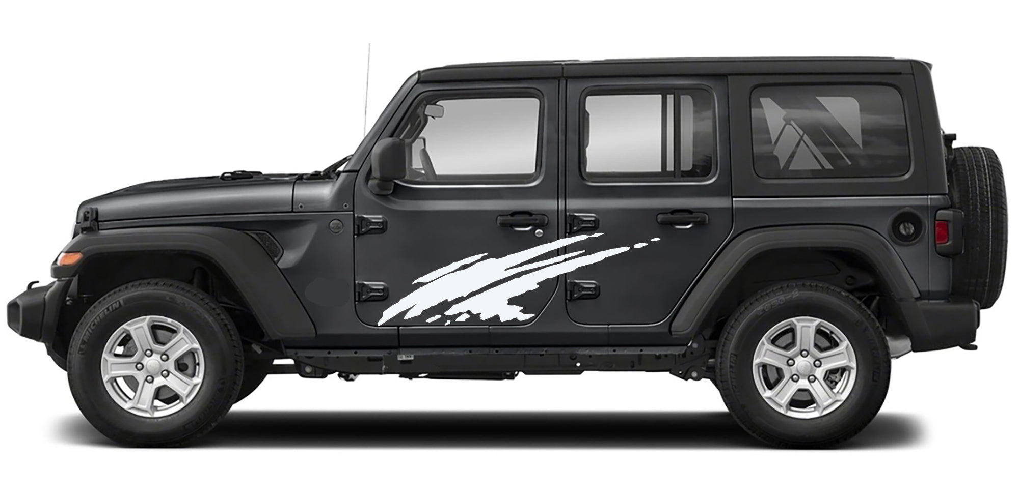 Mud Splash Side Door decal white for jeep wrangler jl